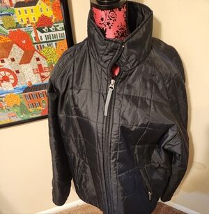 Pacific Trail Womans Black Quilted Jacket with High Collar XL EUC
